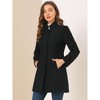 INSPIRE CHIC Women's Winter Stand Collar Single Breasted Mid-thigh Long Overcoat - 4 of 4