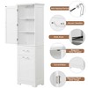 LOVMOR Tall Bathroom Storage Cabinet, Freestanding Storage Cabinet with Two Different Size Drawers and Adjustable Shelf, MDF Board with Painted Finish - 4 of 4