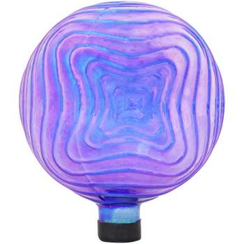 Sunnydaze Rippled Texture Indoor/Outdoor Gazing Globe Glass Garden Ball - 10" Diameter