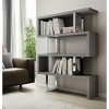 HomeRoots 67" Gray And Silver Metal and Wood Three Tier Etagere Bookcase - 2 of 4