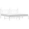 vidaXL Metal Bed Frame with Headboard White 76 in.x79.9 in. King - 2 of 4