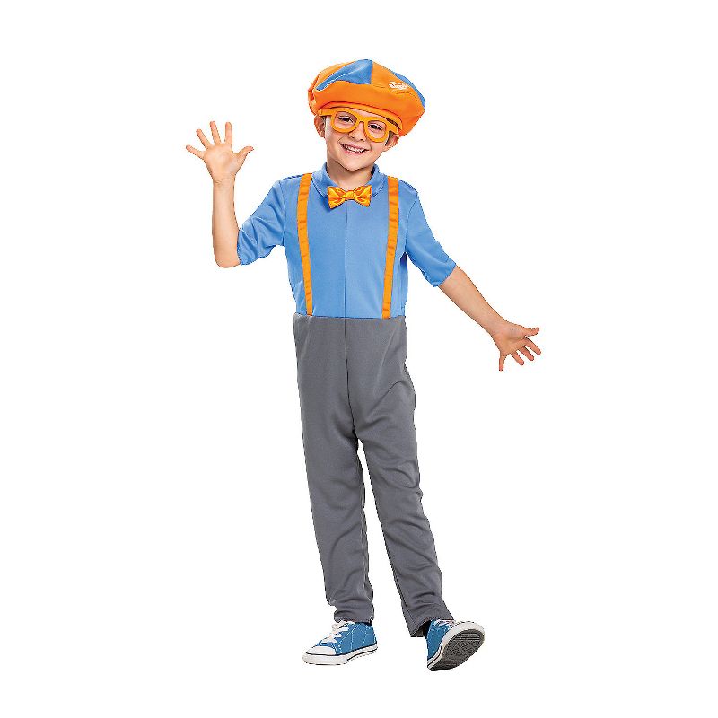 Toddler Boys' Official Blippi Jumpsuit with Hat and Bowtie Costume - Size 3T-4T - Blue, 1 of 3