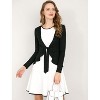 INSPIRE CHIC Women's Tie Front Long Sleeve Crop Ruffle Knit Cardigan Sweaters - 3 of 4