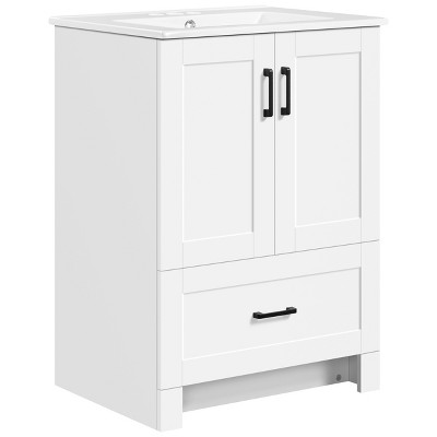 Yaheetech 34inch Floor Bathroom Vanity with Sink, White