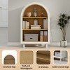 LIVAREEmlen Arched Small Bookcase,Wooden Modern Arched Top Bookshelf with 3 Shelves,White with Woodgrain Shelves for Living Room, Bedroom, Entryway - 4 of 4