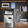 Hooure 15inch  Commercial Ice Maker Machine, 140Lbs/24 with 2 Water Inlet Modes, 45Pcs Ice Cubes 8 Mins - 3 of 4