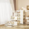 FONTOI 4-Tier Rolling Storage bookcase with Wheels, Large Capacity Storage bins, Rolling Storage Organizer for Living Room Office, White, - 2 of 4