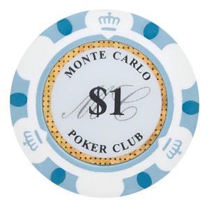 Slickblue 25-Pack Monte Carlo 14g Poker Chips, Clay Composite, Holo Inlay, Casino Style Set, Multi-Color, $1-$10,000 - 1 of 3