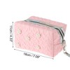 Unique Bargains Women Solid Color Faux Pearls Makeup Bag Pink 1 Pc - 3 of 3