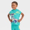 Toddler Boys' 2pc Bluey Hooded Tank and Shorts Set - Teal - 3 of 4