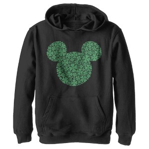 Boy's Disney Mickey Mouse Clover Silhouette Pull Over Hoodie - 1 of 4