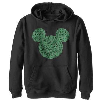 Boy's Disney Mickey Mouse Clover Silhouette Pull Over Hoodie