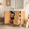 LOVSON 30''Bathroom Vanity with Ceramic Sink, Bathroom Vanity with 3 Drawers, 1 large Soft Closing Door, Farmhouse Bathroom Storage Cabinet - 2 of 4