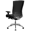 47.5" Leather Multi function Executive Swivel Ergonomic Office Chair with Seat Slider & Lumbar Black - Riverstone Furniture - image 2 of 4