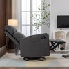 Cotton Linen Fabric Swivel Rocking Chair Glider Rocker Recliner Nursery Chair With Adjustable Back And Footrest For Living Room Indoor,Beige - 2 of 4