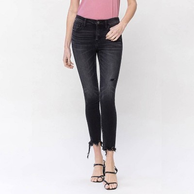 Women's Noteworthy Mid Rise Raw Hem Skinny Jeans - FLYING MONKEY