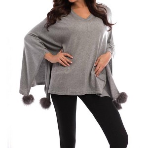 Women's Pom-Pom Fox Fur Pullover - ANGEL - 1 of 4