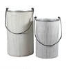 Direct Designs International 18.0 Inch Metal Pumpkin Baskets Ghost Pumpkin Set Wavy Decorative Buckets - 2 of 3