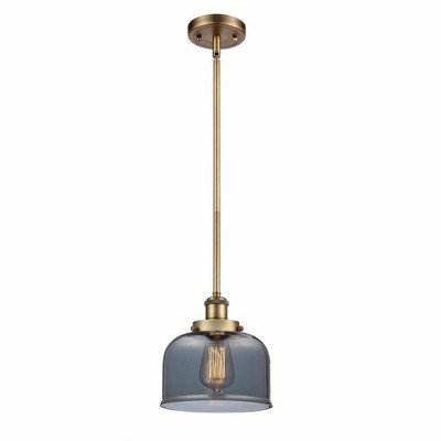 Bell - 1 Light Stem Hung Mini Pendant In Industrial Style-10 Inches Tall and 8 Inches Wide