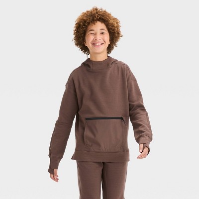 Boys' Premium Fleece hoodie - All In Motion™ Brown S : Target