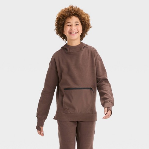 Boys' Premium Fleece Hoodie - All In Motion™ Brown XL