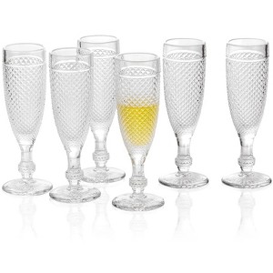 Slickblue Chroma Clear Champagne Flutes – 5.1 oz Hand Blown Glass, Perfect for Celebrations - 1 of 4