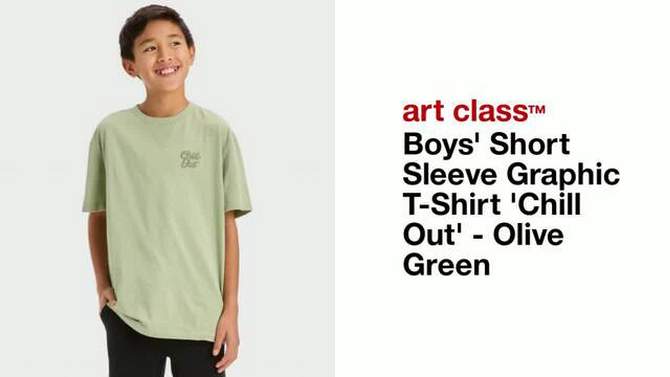 Boys' Short Sleeve Graphic T-Shirt 'Chill Out' - art class™ Olive Green, 2 of 5, play video