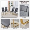 Kumasinova Modern Dining Chairs Set of 4/6,Faux Leather Upholstered Seat with Golden Metal Legs,Stylish Side Chairs for Kitchen,Dining Room - 2 of 4