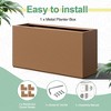 TUYOHW Large Planter Box, Rectangular Planter Box with Drainage Holes, Metal Planters for Outdoor Plants, Brown - 3 of 4