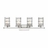 Archer 4-Light Vanity Wall Sconce - Transitional Steel Fixture with Crystal Shades - 4 of 4