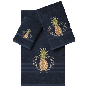 Linum Home Textiles 100% Turkish Cotton WELCOME Embellished Towel Set - 1 of 4