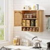 Yukimo Bathroom Wall Cabinet with PE Rattan Doors and Adjustable Shelves, 23.5" x 10.5" x 25.5", Natural Finish - 2 of 3