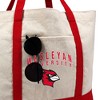 Wesleyan University Primary Logo Canvas Tote Bag With External Pocket, Reusable Shoulder Bag for Shopping, School, Beach - 2 of 4