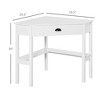 Aghana Digitals White Corner Workstation: Compact Triangle Desk with Drawer & Storage Shelves for - 3 of 4