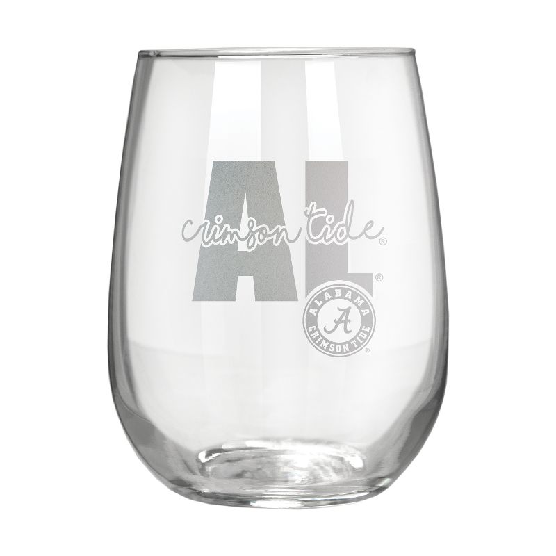 NCAA Alabama Crimson Tide The Vino Stemless 17oz Wine Glass - Clear, 1 of 2