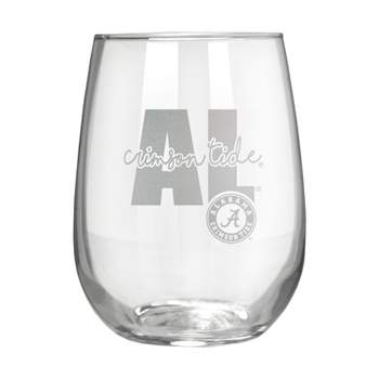 NCAA Alabama Crimson Tide The Vino Stemless 17oz Wine Glass - Clear