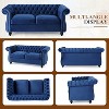 Blue Velvet Mid-Century Loveseat, Tufted, Rolled Arms, Deep Seat, Nailhead Trim, Gourd Legs for Living Room or Apartment - 3 of 4