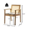 2pc Outdoor Dining Chairs, Acacia Wood and Wicker Frame with Cushions, Weather-Resistant Patio Seating with Tie-Downs - Coolbibila - 4 of 4