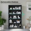 SEVOBAL Decorative Bookshelf 5 Shelf Modern Storage Rack Adjustable Sturdy Bookcase for Living Room Bedroom, Black, 11.6"*33"*59.8" - 2 of 4