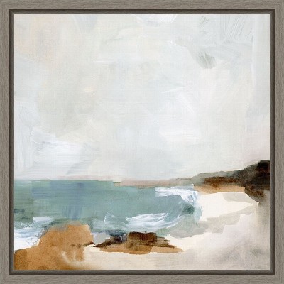 Amanti Art Ocean Beach Sigh II by Victoria Barnes Canvas Wall Art Print Framed 16 x 16-in.