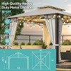 Yammi 10x12' Softtop Metal Grill Patio Gazebo with Curtain, Canopy Tent with Mosquito Net, Outdoor Furniture - Maison Boucle - 3 of 4