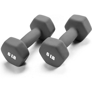 Neoprene Hex Dumbbell Set of 2, 1-15LB Anti-Slip & Anti-Roll Hand Weights, Free Weights for Home Gym Fitness - 1 of 4