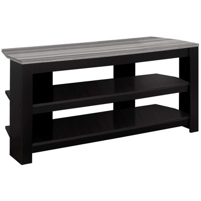 Monarch Specialties Tv Stand 42 Inch Console Media Entertainment Center Storage Shelves Living Room Bedroom Laminate Black Grey Contemporary Modern