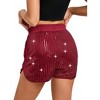 Womens Shorts Sequin High Waist Mini Shorts Glitter Dance Hip Sparkle Party Disco Costume - 3 of 4