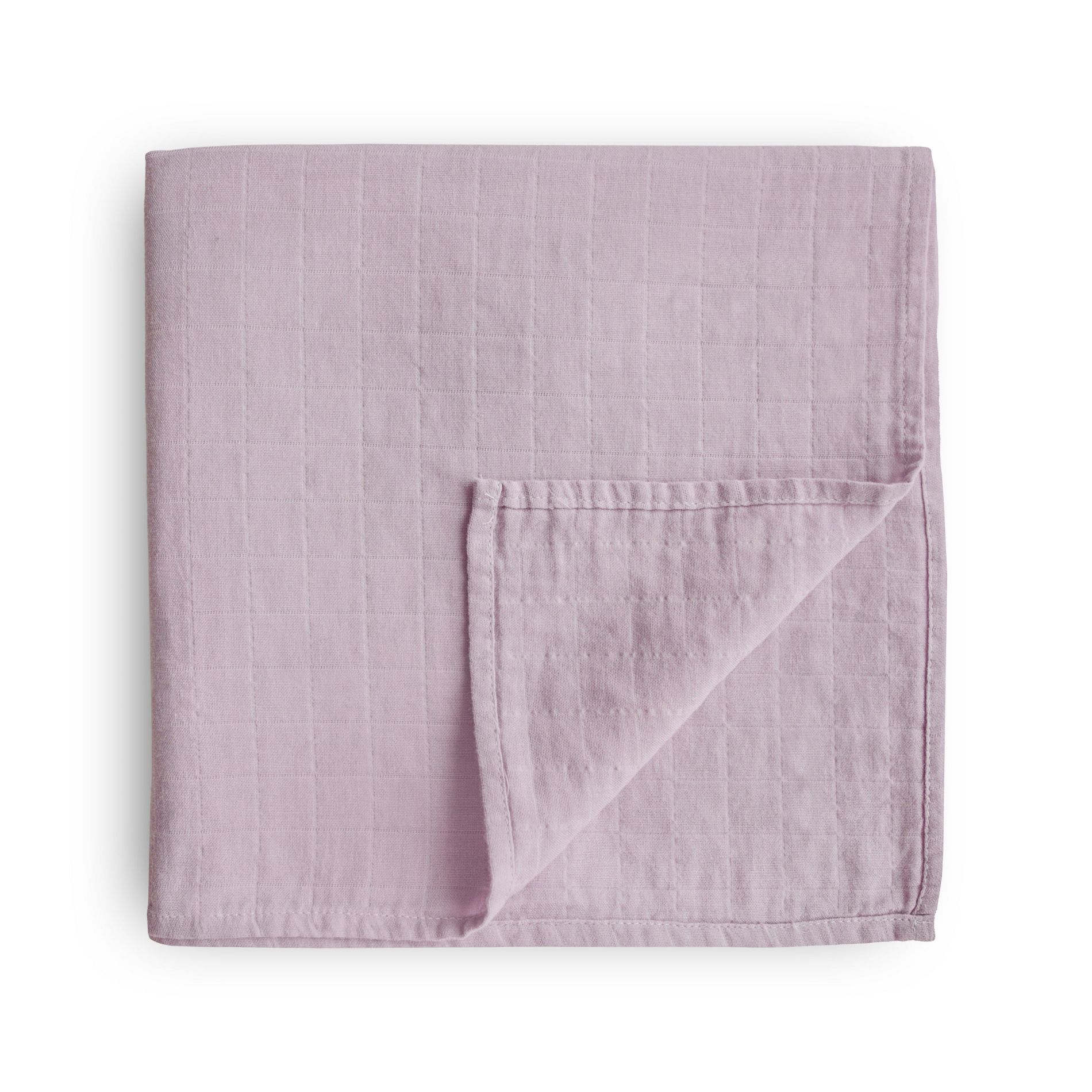 Organic Cotton Muslin Swaddle Blanket Soft Mauve One Size