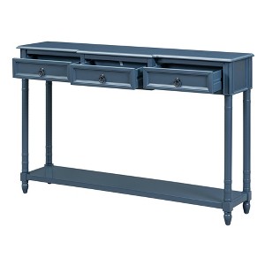 Gulches Console Table Sofa Table with Drawers for Entryway with Projecting Drawers and Long Shelf Antique Navy - 1 of 4