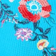 paradise blue blooming embroidery