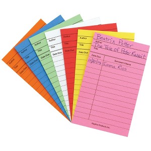 Hygloss Library Cards, Assorted Bright Colors, 3 x 5 Inch, Pack of 500 - 1 of 3