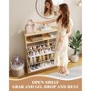 GustoWave Utility Narrow Shoe Cabinet with 4 Flip Drawers and Open Shelf, Wooden Freestanding Shoes Rack Organizer with Shelves - 3 of 4
