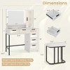 Costway Modern Vanity Desk Bedroom Vanity Set with  Mirror & Induction Lighting 6 Drawers - 3 of 4